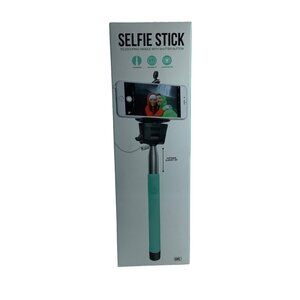 GEMS+ Selfie Stick Telescoping Handle Shutter Button‎ Turquoise Blue Green NEW